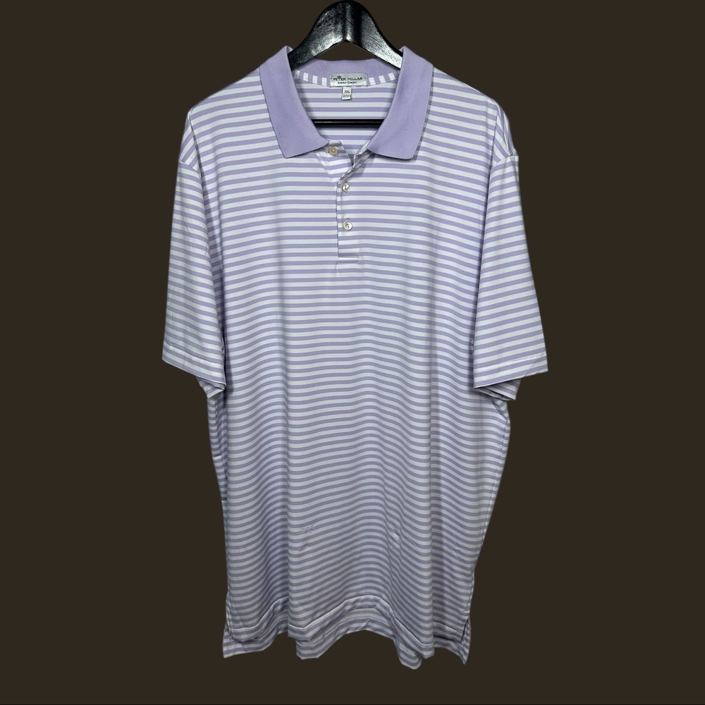 Peter Millar Mens Summer Comfort Performance Polo Shirt‎ XXL Golf Tech Purple